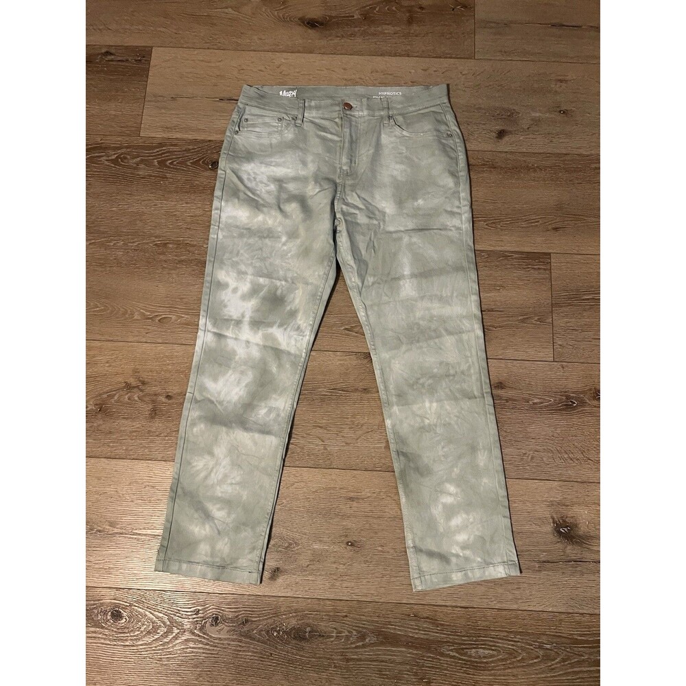Mugsy Mens Green Straight Leg Pants Hypnotics FLX8NTDG Size 36 x 30